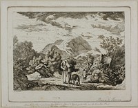 Rocca di Mezzo by Adrian Ludwig (Ludwig) Richter