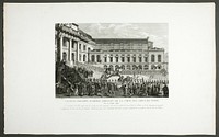 Charles-Philippe d'Artois Leaving for the Cour des Aides, Paris by Claude Niquet (Engraver)