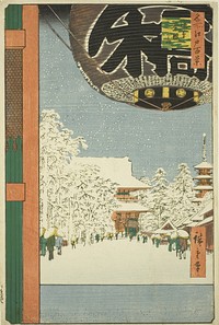 Kinryuzan Temple at Asakusa (Asakusa Kinryuzan), from the series "One Hundred Famous Views of Edo (Meisho Edo hyakkei)" by Utagawa Hiroshige