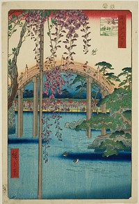 Precincts of Kameido Tenjin Shrine (Kameido Tenjin keidai), from the series "One Hundred Famous Views of Edo (Meisho Edo hyakkei)" by Utagawa Hiroshige