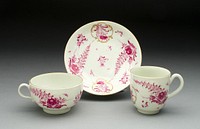 Teacup, Coffee Cup, and Saucer by Worcester Porcelain Factory (Manufacturer)