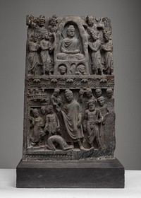 Buddha Shakyamuni Meditating in the Indrashala Cave [top] and Buddha Dipankara [bottom]