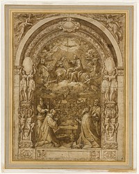 Coronation of the Virgin, with the Martyrdom of Saint Lawrence by Federico Zuccaro