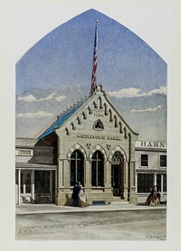 Middletown Bank, New York, Perspective by Peter Bonnett Wight (Architect)