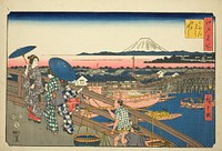 Nihon Bridge to Edo Bridge (Nihonbashi Edobashi), from the series "Famous Places in Edo (Edo meisho)" by Utagawa Hiroshige