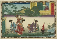 No. 37, from the series "That Purple Image in Magic Lantern Shows (Sono sugata yukari no utsushie)" by Utagawa Kunisada I (Toyokuni III)