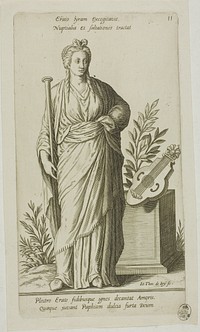 Erato, Muse of Lyric Poetry, plate 11 from Parnassus Biceps by Johann Theodor de Bry