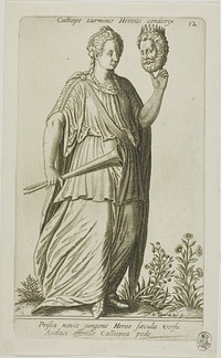 Calliope, Muse of Epic Poetry, plate 12 from Parnassus Biceps by Johann Theodor de Bry