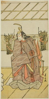 The Actor Nakamura Tomijuro I as the Spirit of Taira no Masakado Disguised as Otomo no Kuronushi in the Play Shida Yuzuriha Horai Soga, Performed at the Morita Theater in the First Month, 1775 by Tamagawa Shunsui