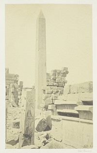Obelisk and Granite Lotus Column, Karnac by Francis Frith