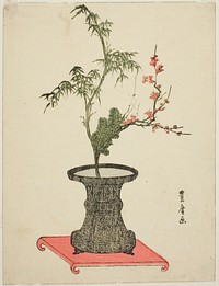“Three friends” ikebana by Utagawa Toyohiro