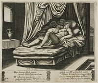 Cupid and Psyche Together in the Nuptial Bed by Master of the Die