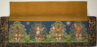 Final Page and Back Cover of Buddhist Manuscript With Four Guardian Kings