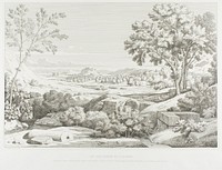 View from the Banks of the Illisós: Mountains of the Argolid, Temple of Olympic Jupiter, the Acropolis, Palace of King Corydalus, Village of Ambelo'kypos, Mount Anchesmos, Forest of Olives and the River Illisós by Théodore Caruelle d' Aligny