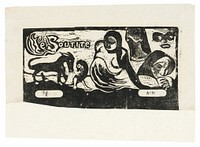 Three People, a Mask, a Fox and a Bird, headpiece for Le sourire by Paul Gauguin