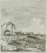 The Wagon Passing over a Bridge, from Vedute by Canaletto