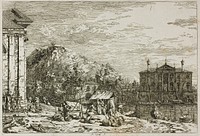 The Market at Dolo, from Vedute by Canaletto