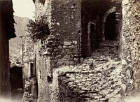 A Street in Sainte-Agnès near Roquebrune by Charles Nègre