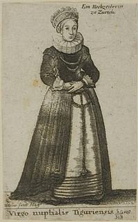 Zürich Woman in Wedding Dress by Wenceslaus Hollar