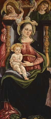 Virgin and Child Enthroned with Two Angels Holding a Crown by Ansano Ciampanti