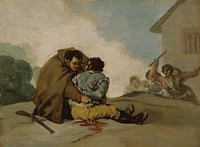 Friar Pedro Binds El Maragato with a Rope by Francisco José de Goya y Lucientes