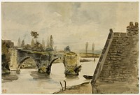 The Old Bridge at Nantes by Eugène Delacroix