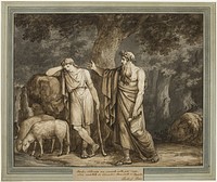 Telemachus is Consoled by Termosiris, Priest of Apollo, from The Adventures of Telemachus, Book 2 by Bartolomeo Pinelli