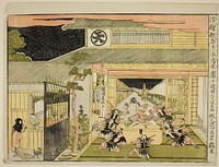 Act X (Judanme), from the series "Perspective Pictures of the Storehouse of Loyal Retainers (Uki-e kanadehon Chushingura)" by Kitao Masayoshi (Kuwagata Keisai)