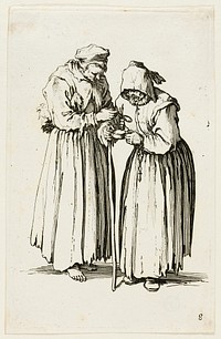 Two Women Beggars, plate eight from The Beggars by Jacques Callot