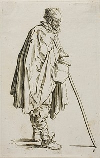 The Beggar with a Footwarmer, plate six from The Beggars by Jacques Callot