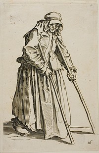 The Beggar on Crutches and His Beggar's Wallet, plate ten from The Beggars by Jacques Callot