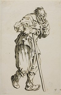 The Beggar on Crutches, plate sixteen from The Beggars by Jacques Callot
