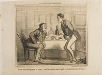 They succeeded in acclimatizing the Indian potato to the French climate, but it is still a problem to acclimatize the French to the Indian potato!, plate 1 from La Société D'acclimatation by Honoré-Victorin Daumier