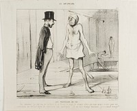 A Confession Of Faith. “Yes Sir, I bared my political life in pure sincerity before my country. I was convinced that my true love for our institutions would make me worthy of representing my fellow citizens. I was wrong, Monsieur, it seems the nation wasn't ready for this yet,” plate 23 from Les Baigneurs by Honoré-Victorin Daumier