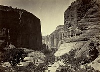 Head of Cañon de Chelle, Looking Down. Walls about 1200 feet in height by Timothy O'Sullivan