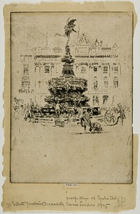 Gilbert's Monument, Piccadilly Circus by Joseph Pennell