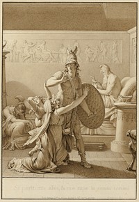 Creusa Pleads with Aeneas as He Leaves for War by Jean Michel Moreau, the Younger