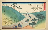 Fujikawa—No. 38, from the series "Fifty-three Stations of the Tokaido (Tokaido gojusan tsugi)," also known as the Reisho Tokaido by Utagawa Hiroshige