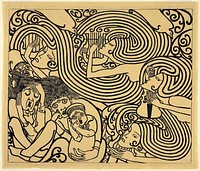 Image Design for a Poster, Wagenaar's Cantata 'The Shipwreck' by Jan Toorop