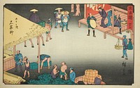 Ishiyakushi—No. 45, from the series "Fifty-three Stations of the Tokaido (Tokaido gojusan tsugi)," also known as the Reisho Tokaido by Utagawa Hiroshige