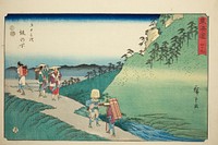 Sakanoshita—No. 49, from the series "Fifty-three Stations of the Tokaido (Tokaido gojusan tsugi)," also known as the Reisho Tokaido by Utagawa Hiroshige