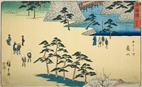 Kameyama—No. 47, from the series "Fifty-three Stations of the Tokaido (Tokaido gojusan tsugi)," also known as the Reisho Tokaido by Utagawa Hiroshige