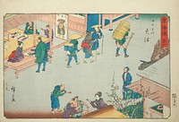Otsu—No. 54, from the series "Fifty-three Stations of the Tokaido (Tokaido gojusan tsugi)," also known as the Reisho Tokaido by Utagawa Hiroshige