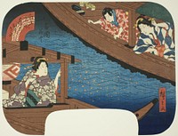 Fireworks at Ryogoku (Ryogoku hanabi), from the series "Reflections on Water at Famous Places in Edo (Edo meisho mizu no omokage)" by Utagawa Hiroshige