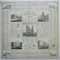 Hackney Coach and Cabriolet Fares/ Regulations and Acts of Parliament (Handkerchief) by John Leander Bishop (Designer)