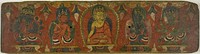 Manuscript Cover with Buddha, Two Bodhisattvas and Two Protective Deities (Lokapalas)