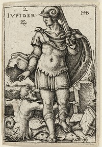 Jupiter, plate two from The Seven Planets with the Zodiacs by Hans Sebald Beham