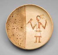 Bowl with a Figure Holding a Macaw by Hopi