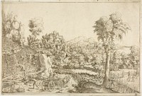 Landscape with a Vine-Yard, in the Middle a Chariot Loaded with Poles by Hanns Lautensack