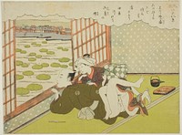 The Evening Mistress at Ueno (Ueno no bansho), from the series "Eight Fashionable Views of Edo (Furyu Edo hakkei)" by Suzuki Harunobu